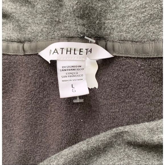 Athleta Purana Wrap Hooded gray Tunic Sweatshirt Top sz L - Picture 3 of 8